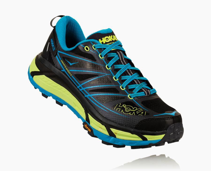 Hoka One One Mafate Speed 2 - Men Trail Shoes - Black/Blue,Australia OYD-867102